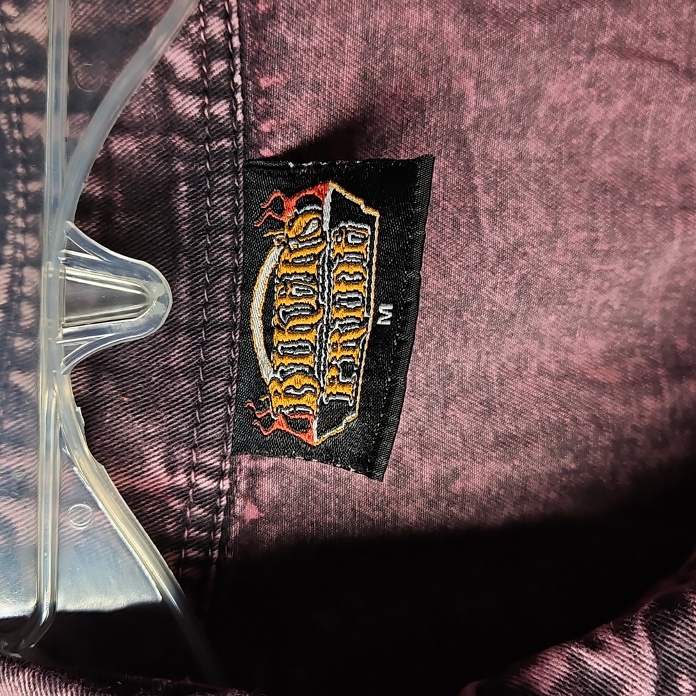 Biker's Pride | Pink-Purple Sleeveless Denim Shirt | M - Picture 2 of 3